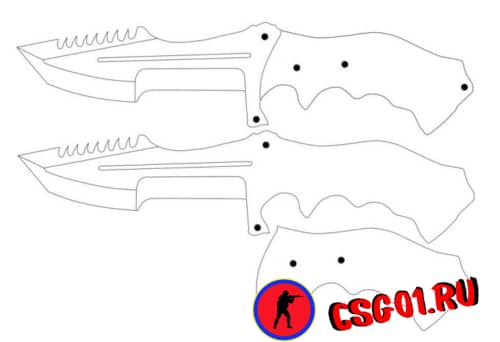 Шаблон тычкового ножа из CS:GO И STANDOFF 2